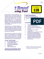 Product Application Sheet: Rockett Brand 118 Racing Gasoline Is An