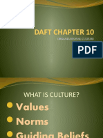 Daft Chapter 10: Organizational Culture Tina Boyle BUS 501 June 7, 2010