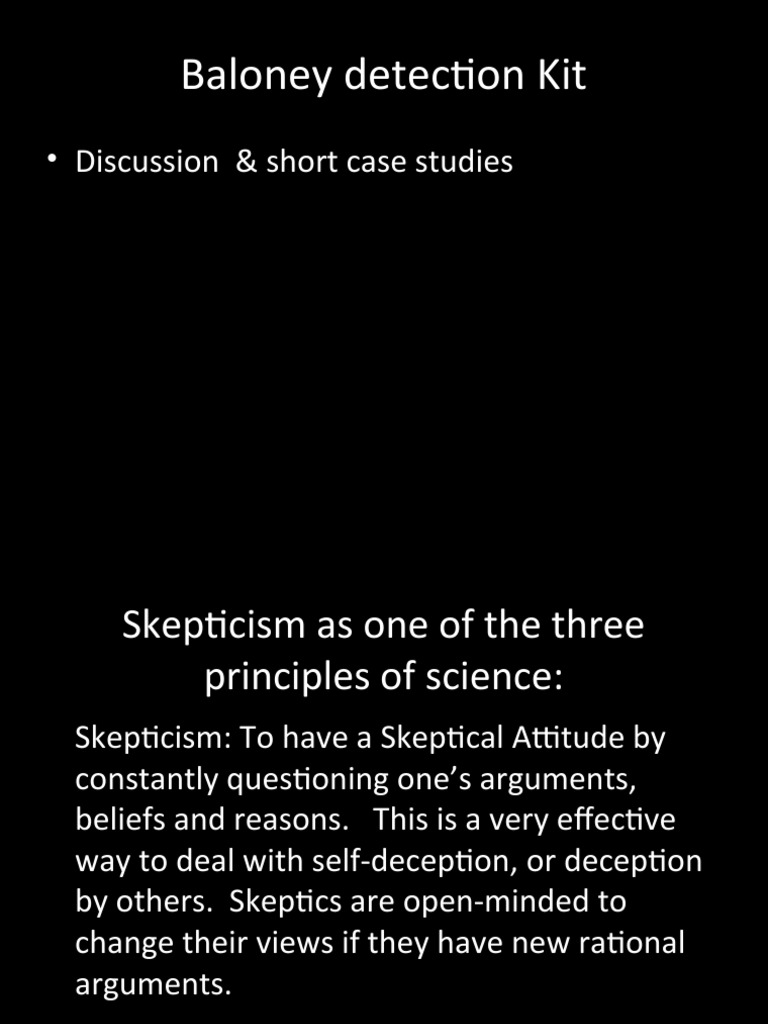 Baloney Detection Kit Discussion & Short Case Studies PDF