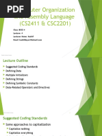 Computer Organization and Assembly Language (CS2411 & CSC2201)