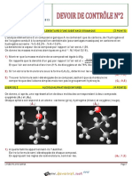 Devoir de Contrôle N°2 Lycée Pilote - Sciences Physiques - 3ème Math (2012-2013) MR Imed RADHOUANI