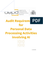 Audit Requirements for AI Personal Data Processing