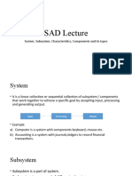 SAD Lecture: System, Subsystem, Characteristics, Components and Its Types