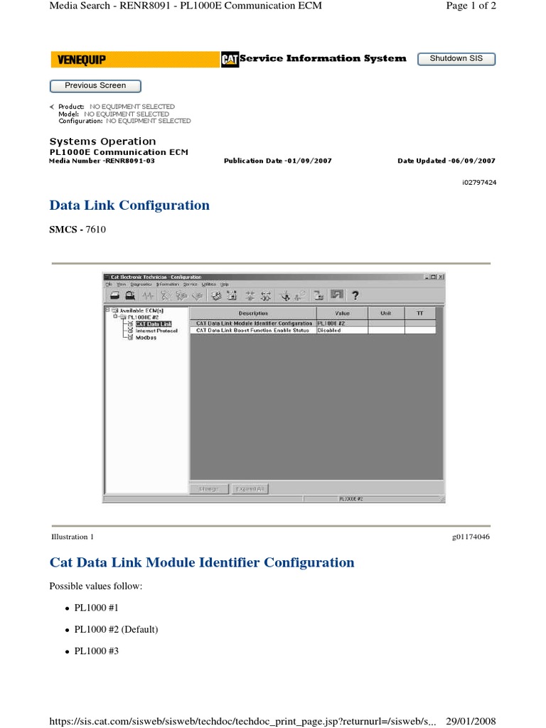 RENR8091 Data Link Configuration | PDF