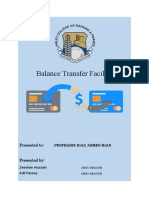 Balance Transfer Facility: Presented To: Professor Riaz Ahmed Mian