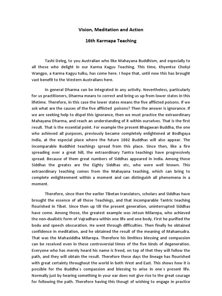 16th karmapa meditation pdf