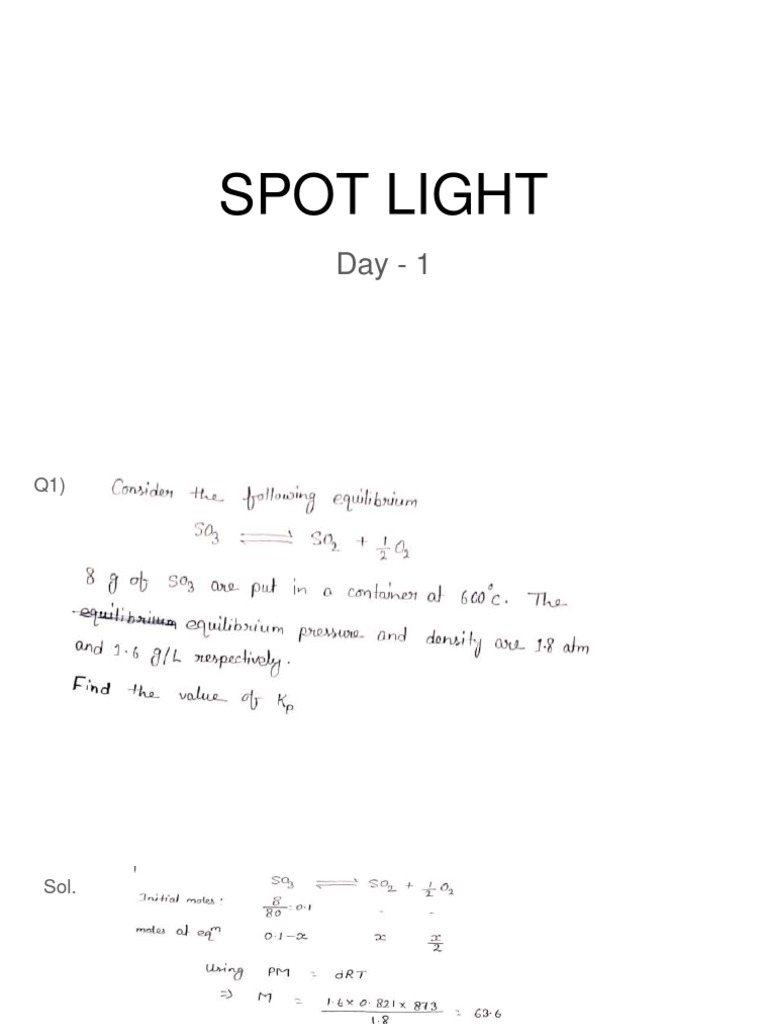 Chemistry Problem Set | PDF