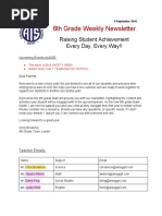 6th Grade Newsletter Sept.9