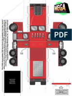 28mm Semi Truck Cab Paper Vehicle Miniature