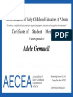 Aecea Membership Certificate