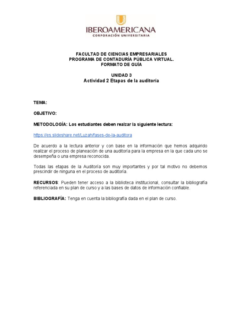 Etapas de La Auditoria | PDF | Auditoría | Evaluación