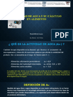 Cálculo de la actividad de agua (Aw) en alimentos: métodos y aplicaciones