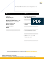 Purpose Audience: Planning Chart