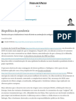 Biopolítica da pandemia - 05_03_2021 - Demétrio Magnoli - Folha