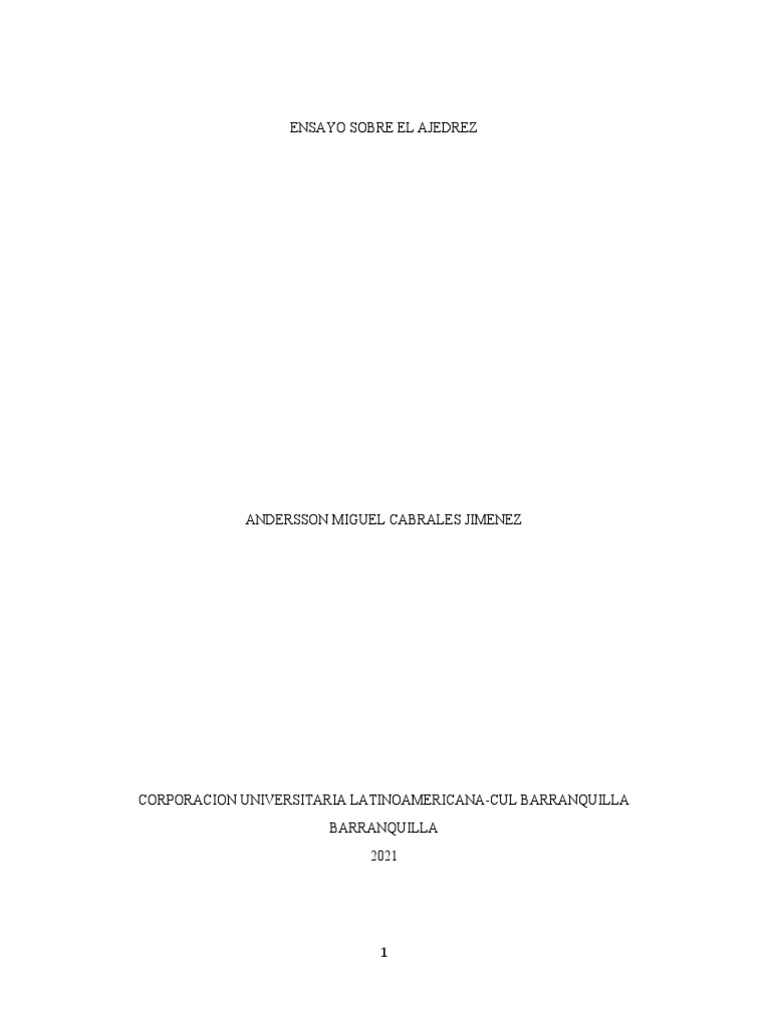 Ensayo sobre el ajedrez pdf ajedrez aperturas de ajedrez