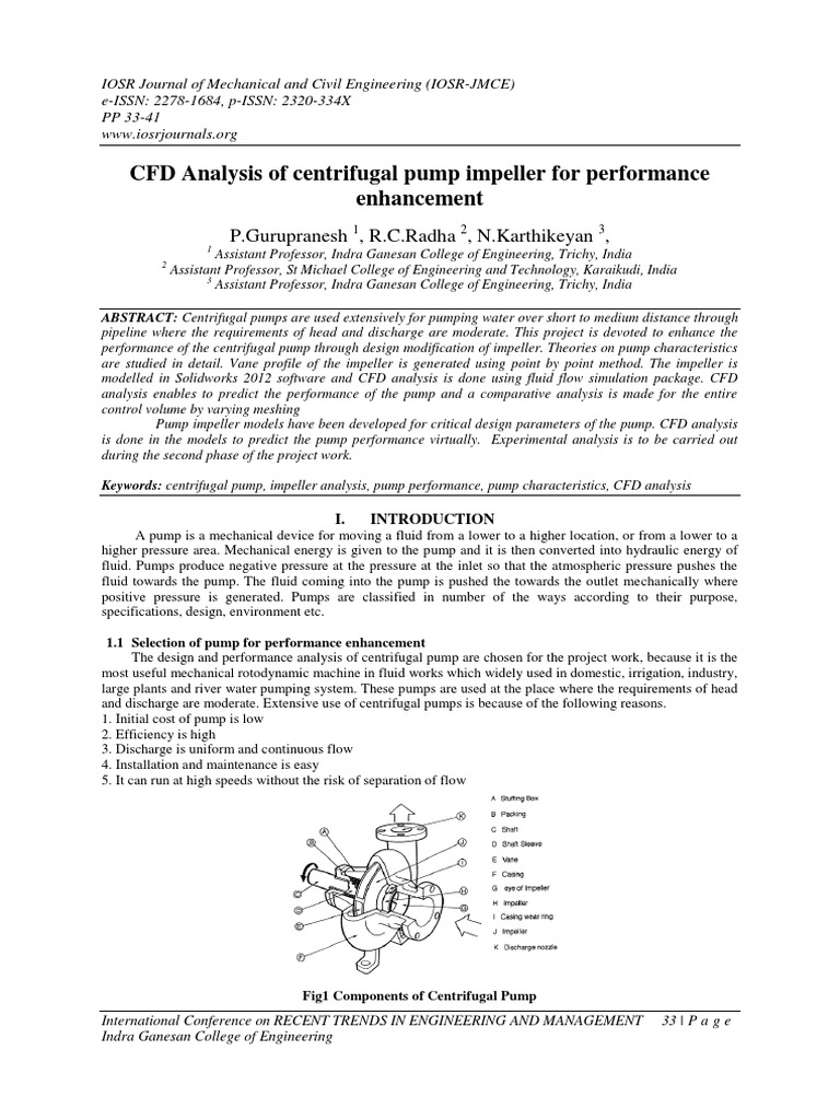 CFD Analysis of Centrifugal Pump Impelle | PDF | Computational Fluid ...