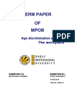 Term Paper OF Mpob: Age Discrimination at