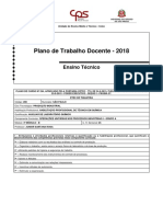 Plano de Trabalho Docente - 2018: Ensino Técnico