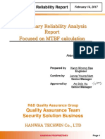 Preliminary Reliability Analysis Focused On MTBF Calculation