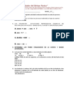 Ejercicios de neutralización ácido-base y cálculo de Ka y pH para grado 11