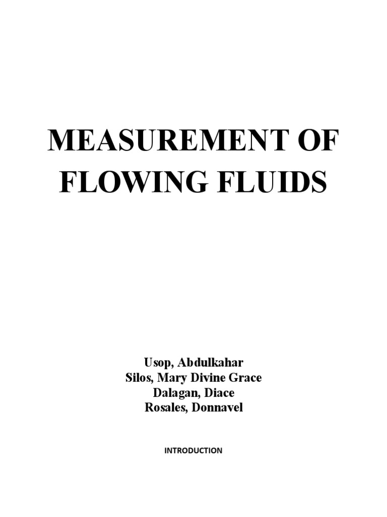 Measurement of Flowing Fluids | Download Free PDF | Flow Measurement ...