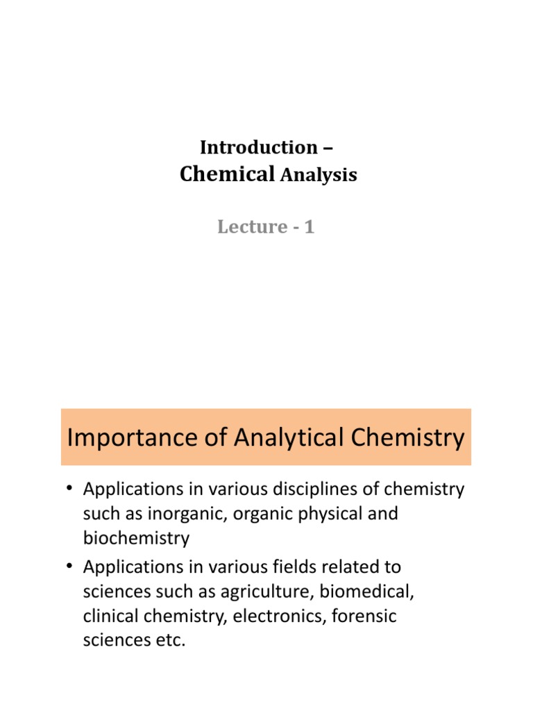 Microsoft PowerPoint - 1 - Introduction | PDF | Analytical Chemistry ...