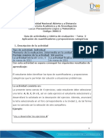 Guia de Actividades y Rúbrica de Evaluación - Unidad 2 - Tarea 2 - Aplicación de Cuantificadores y Proposiciones Categóricas