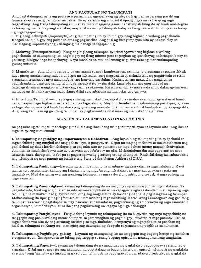 Talumpati | PDF