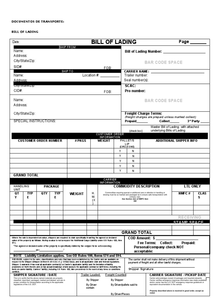 Bill of Lading Number | PDF | Cargo | Freight Transport