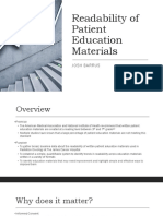 readability of patient education materials