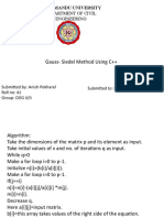 Gauss-Siedel Method Using C++: Kathmandu University