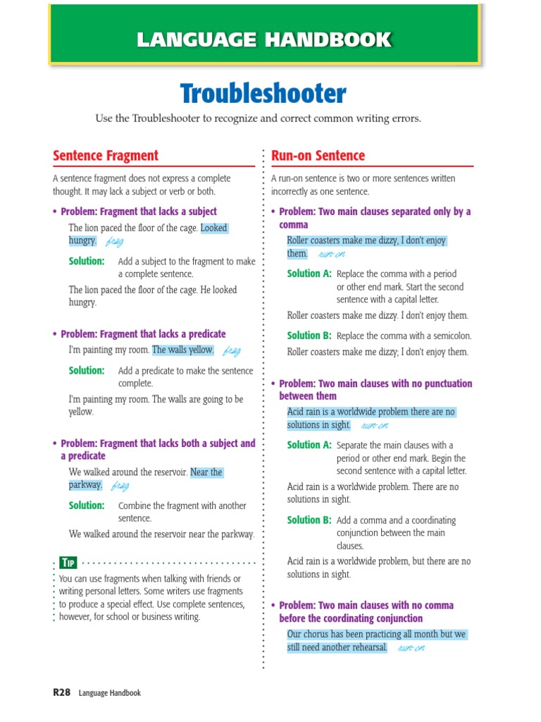 Fixing Common Writing Errors | PDF | Verb | Syntax