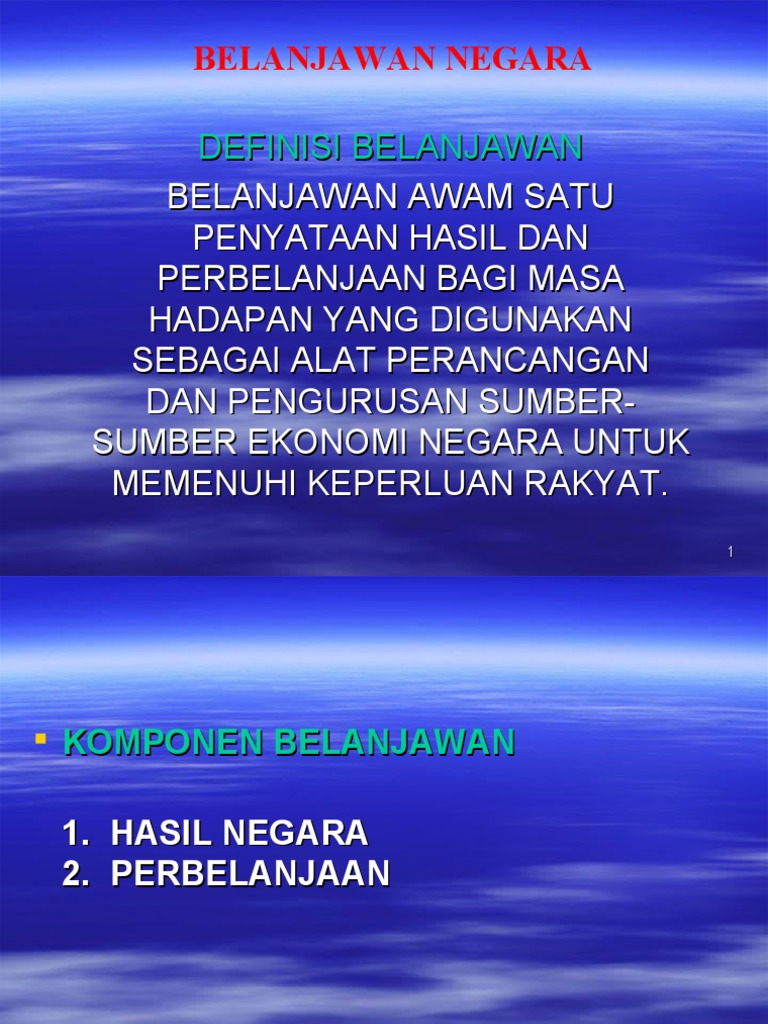 BELANJAWAN NEGARA