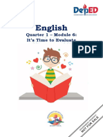 English: Quarter 1 - Module 6: It's Time To Evaluate