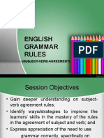 English Grammar Rules: (Subject-Verb Agreement)