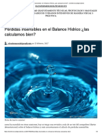 Calculo de Pérdidas insensibles en el Balance Hídrico