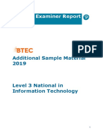 L3 Lead Examiner Report 2019: Additional Sample Material 2019