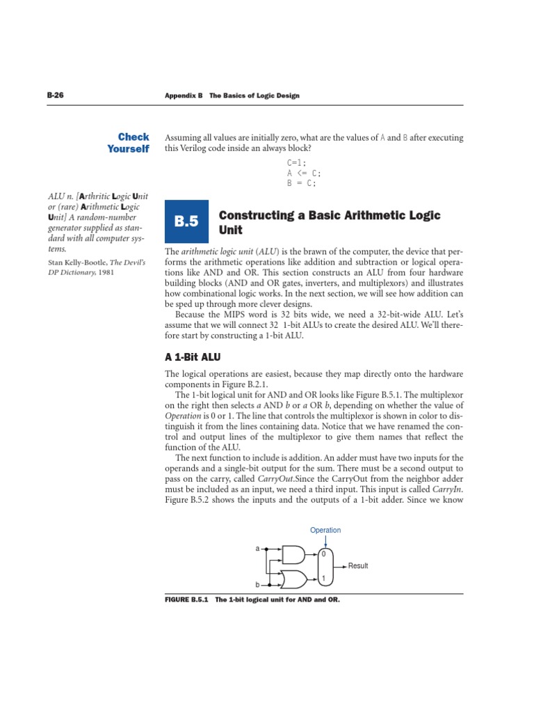 Constructing a 1-Bit ALU Design | PDF | Theory Of Computation | Logic Gate