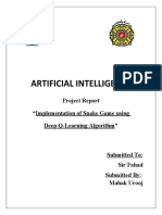 Artificial Intelligence: Project Report "Implementation of Snake Game Using Deep Q-Learning Algorithm"