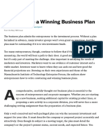 How To Write A Winning Business Plan