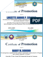 Cert. of Promotion