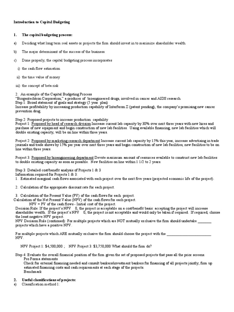 Capital Budgeting Process Explained | PDF | Net Present Value ...