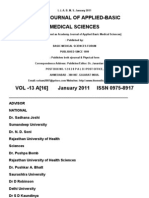 Indian Journal of Applied Basic Medical Science Jan 2011