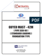 Guyed Mast - 42M: (Pipe SCH 40) (Standard Loading) Foundation Type