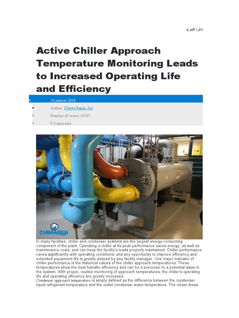 Active Chiller Approach Temperature Monitoring Leads To Increased
