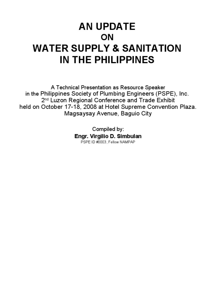 An Update Water Supply & Sanitation in The Philippines | PDF | Water ...