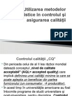 Utilizarea Metodelor Statistice În Controlul Şi Asigurarea Calităţii