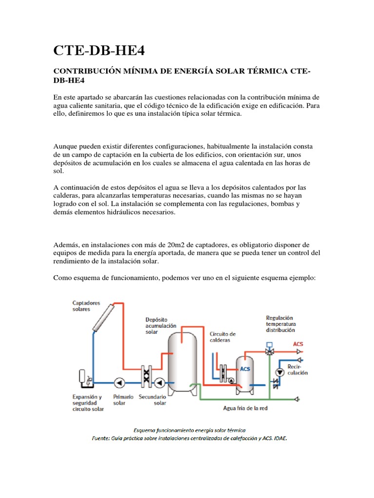 Contribución Solar Térmica CTE-DB-HE4 | PDF | Energía solar | Física