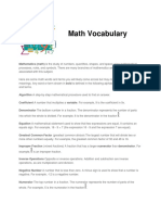 Math Vocabulary