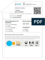 Certificado de Verano: Alpa Corral, Córdoba Del 06/03/2021 Al 11/03/2021